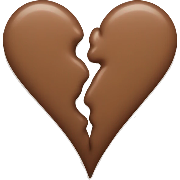 brown pastel heart two halves emoji
