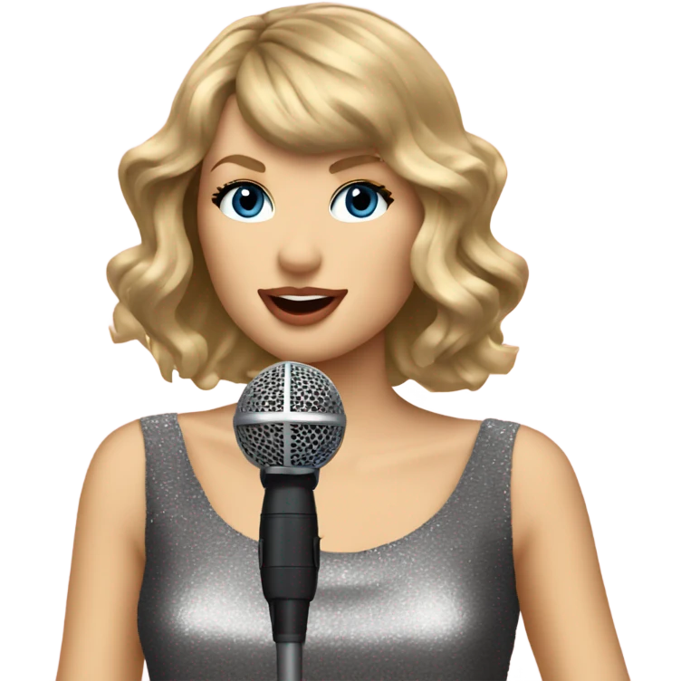 Taylor swift with microphone  emoji