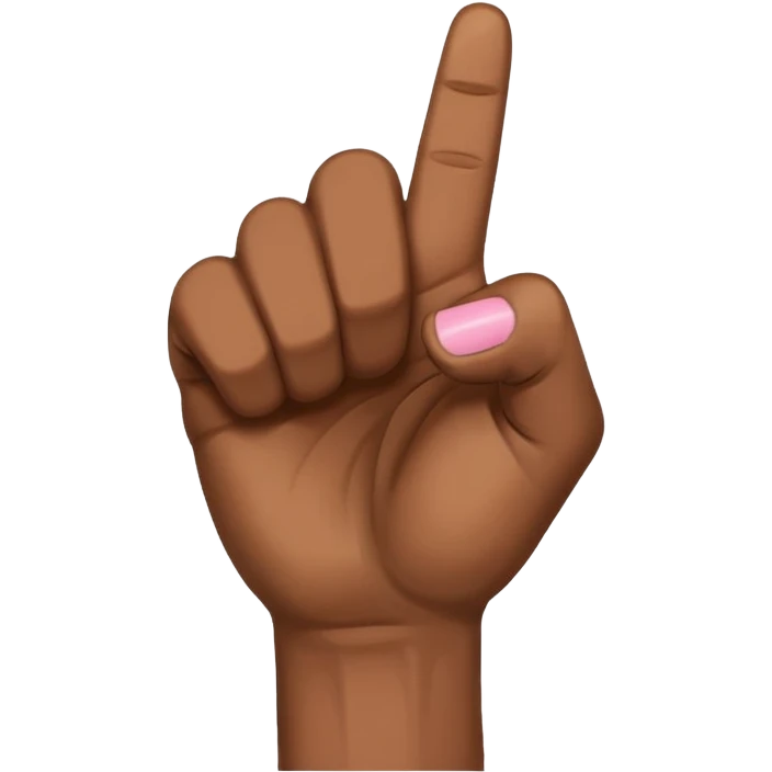 Brown skin hand with all fingers in a fist except for the pinky emoji