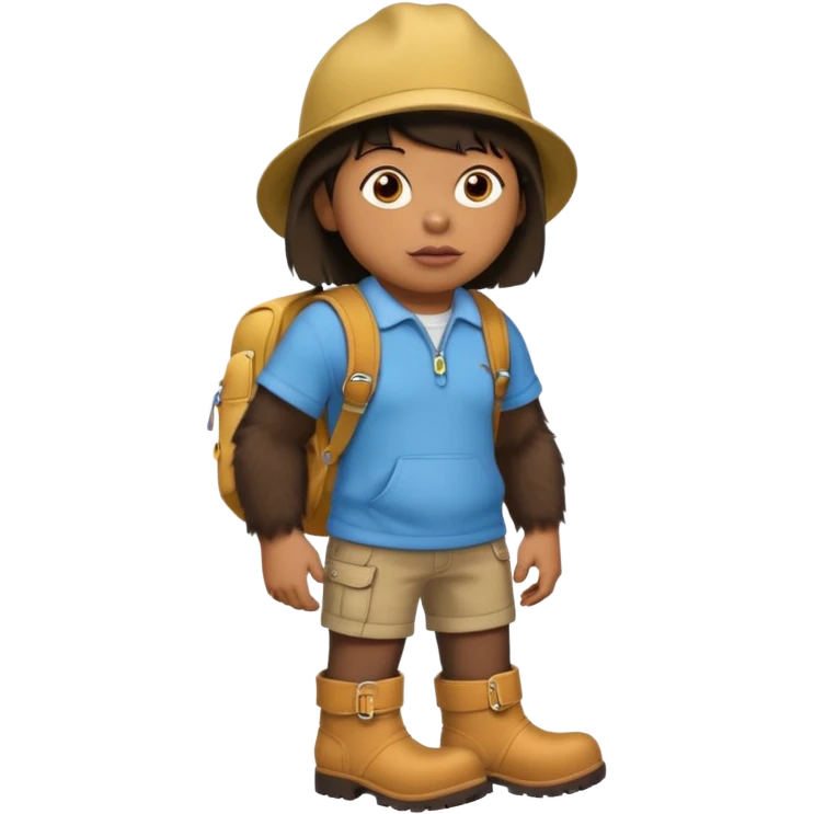 dora the explorer that looks like the tyler the creator meme with boots but he is a gorilla emoji