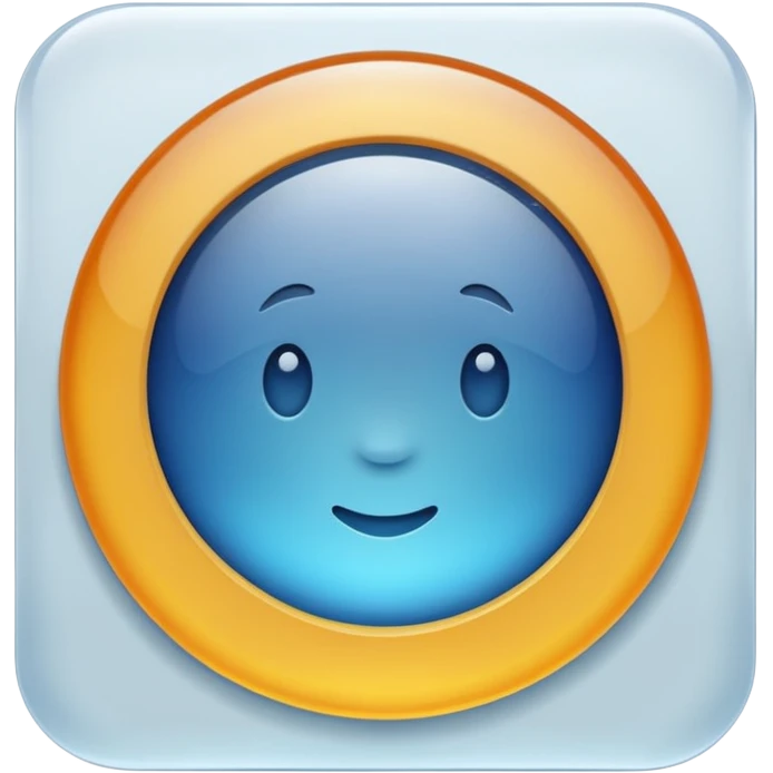 circle in a small square plastic emoji