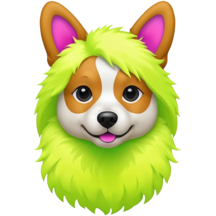 DOG wearring neon fashion emoji