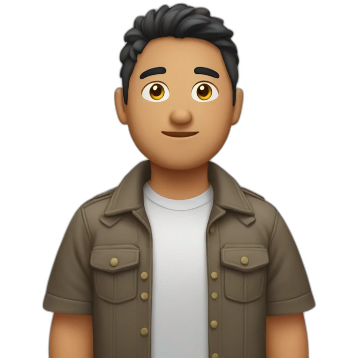joven gordito pelo canoso con cámara en mano emoji