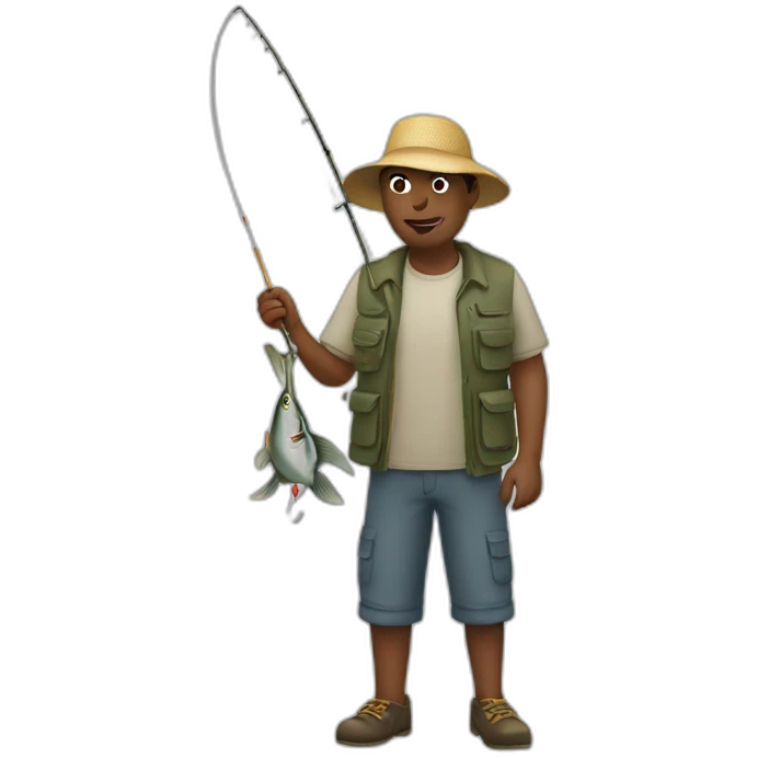 man fishing with hook emoji