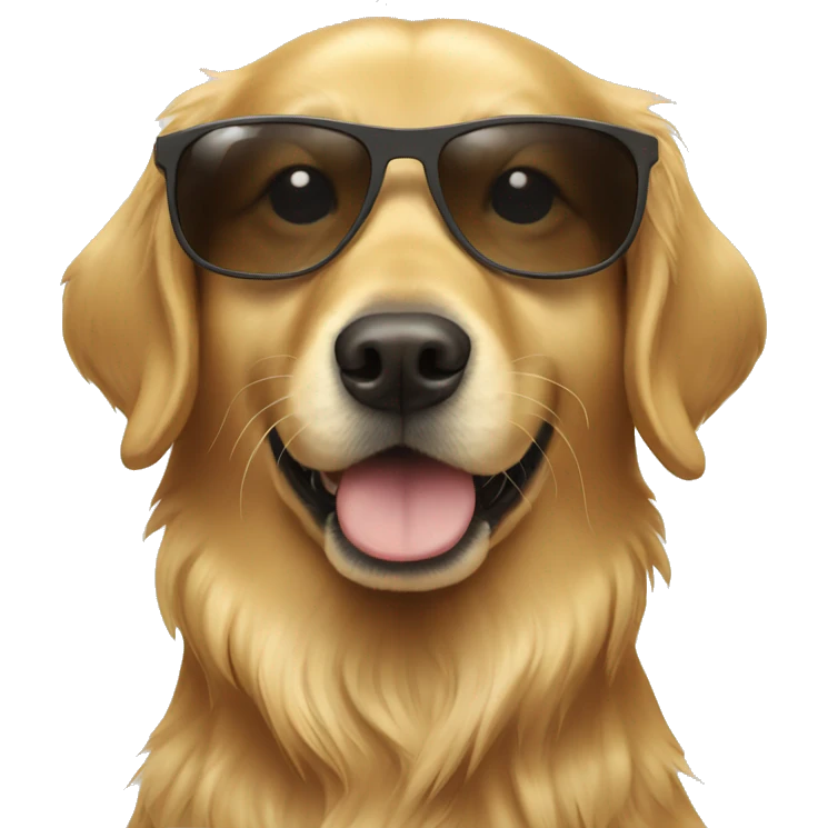 Golden retriever wearing sunglasses  emoji