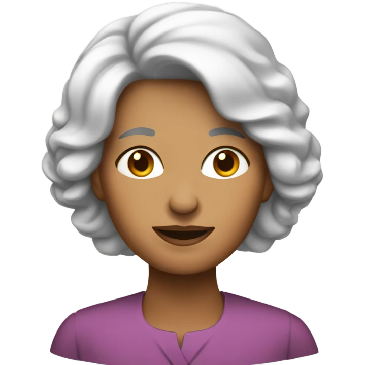 Mujer de unos 70 años pelo muy corto blanco  emoji