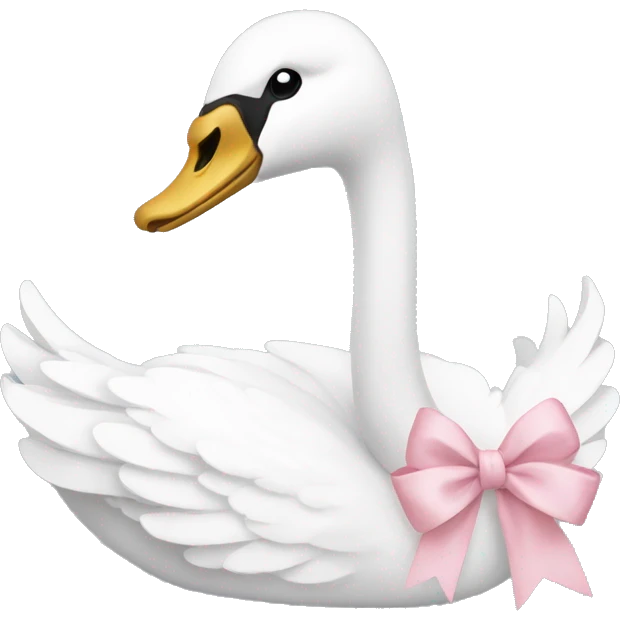 swan with light pink bow emoji