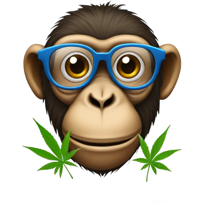monkey with marijuana glasses emoji