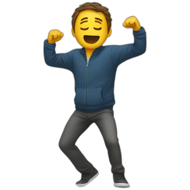 Un homme qui fait un dab emoji
