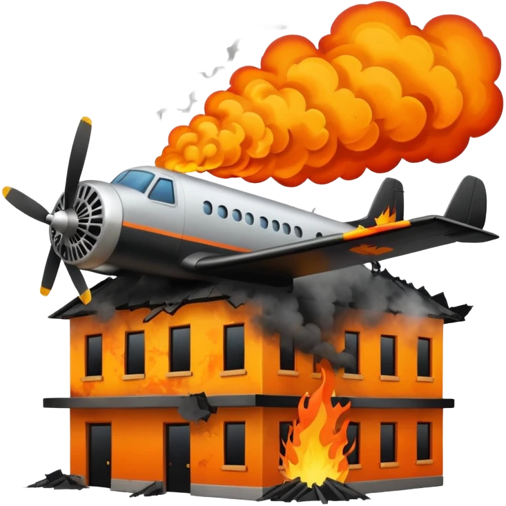 Plane crash into building emoji