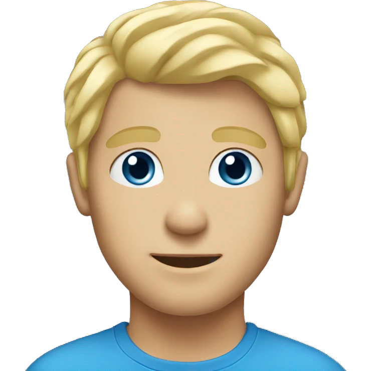 blonde male portrait in blue emoji
