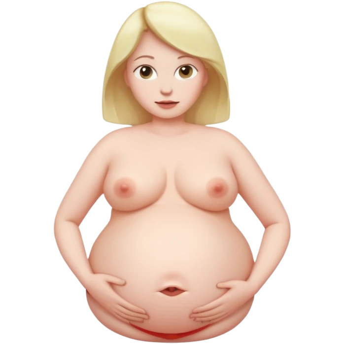 woman with inflated belly emoji