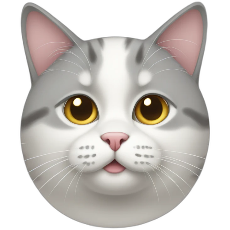 Fat white and grey cat emoji
