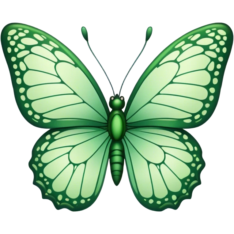 Green butterfly with dark green outline  emoji