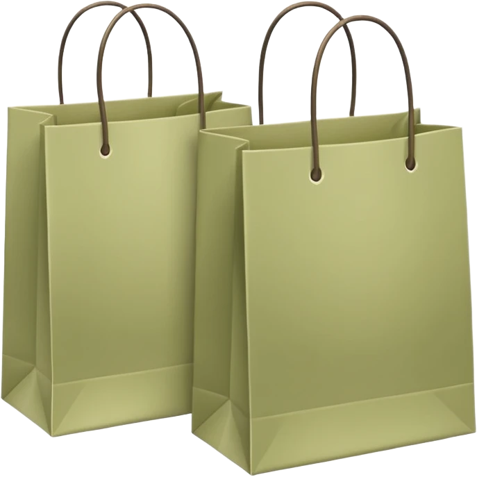 two pale olive shopping bags emoji