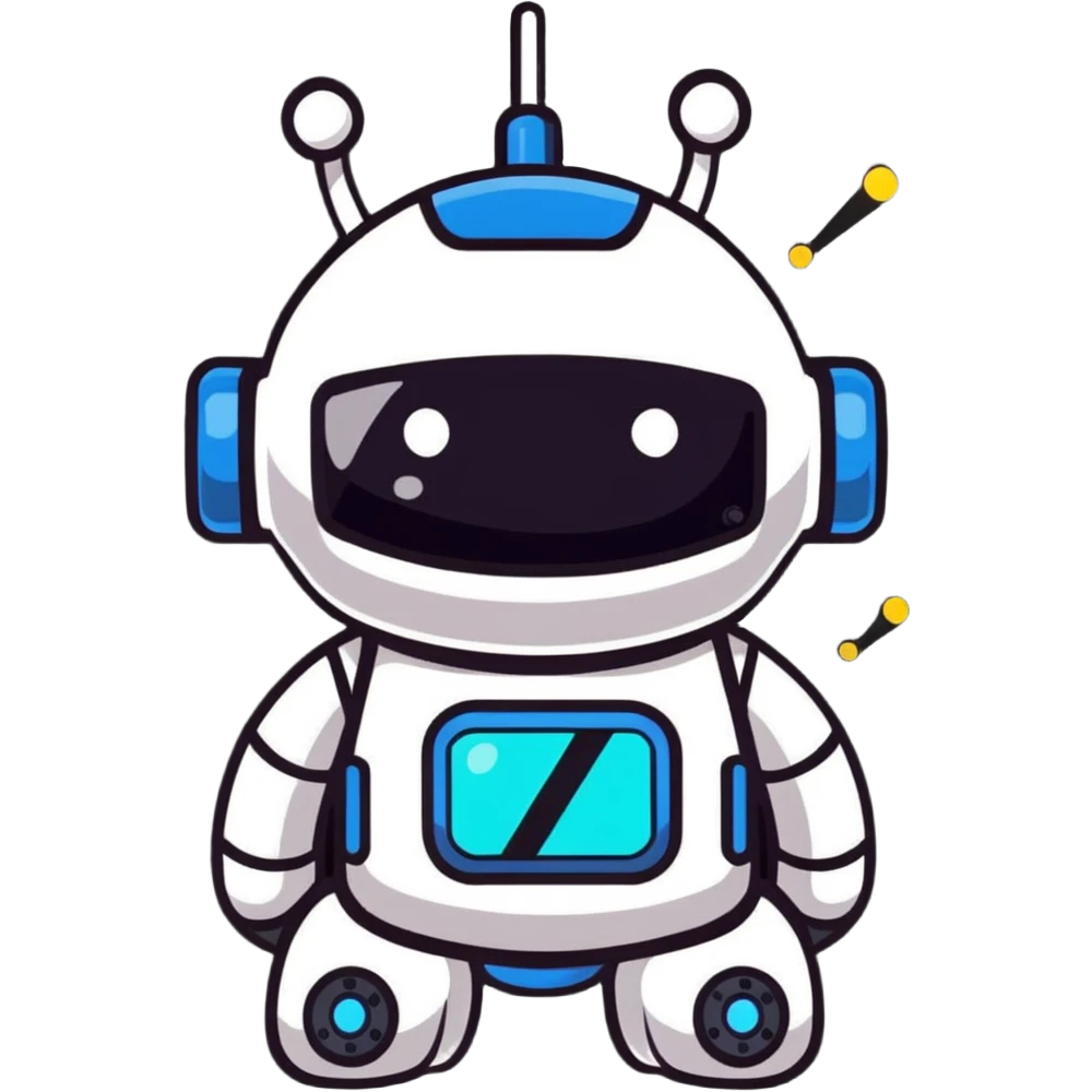 adorable little robot with blinking lights emoji