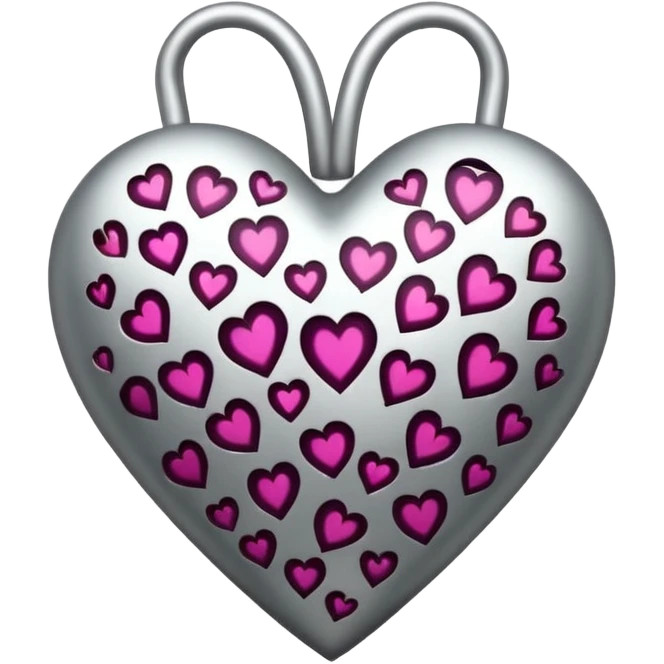 Silver white Leopard print heart emoji