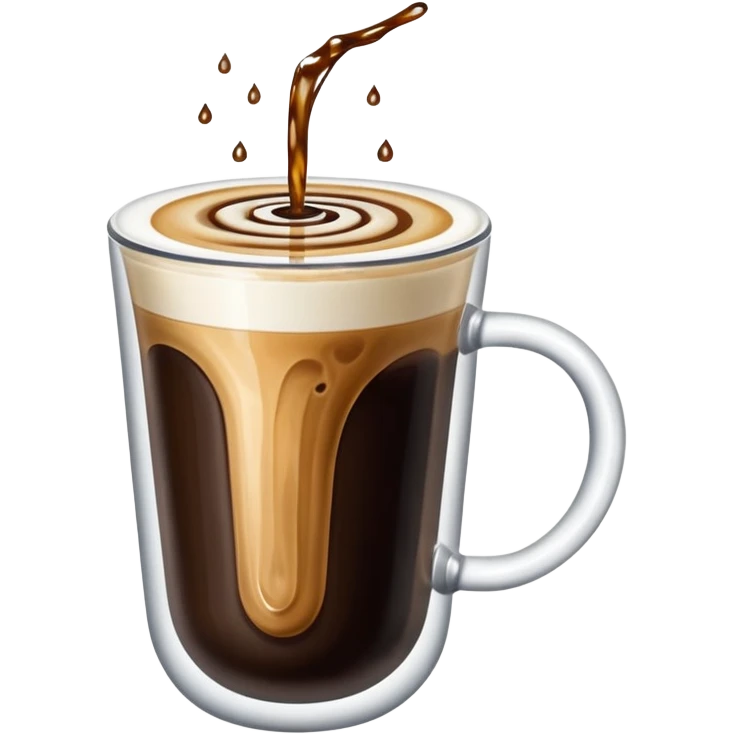 Trippy space background with a floating cup of cold coffee emoji