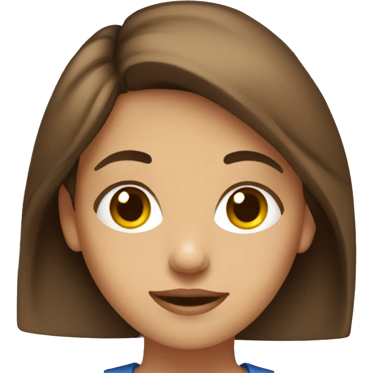 brown-haired girl indoors portrait emoji