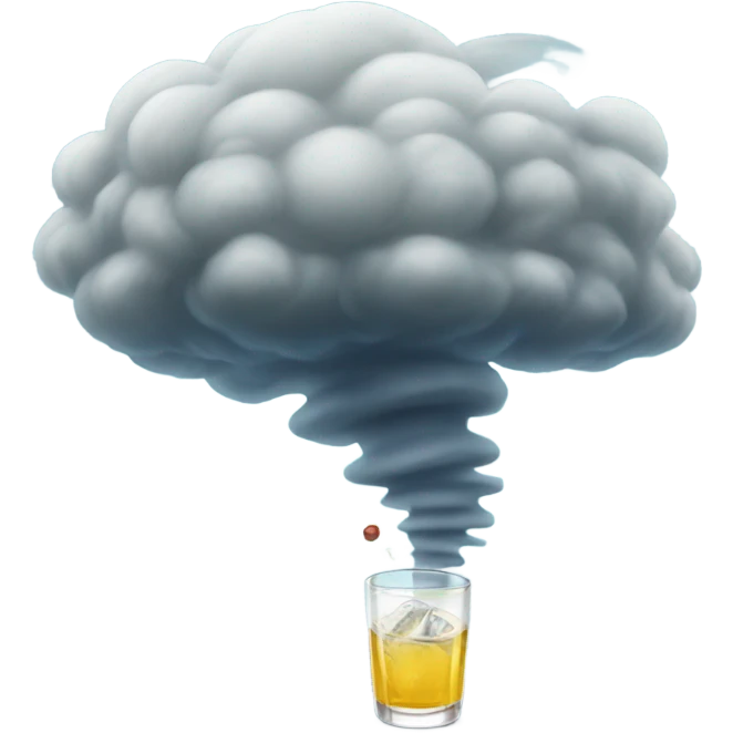 Tornado drinking gin emoji