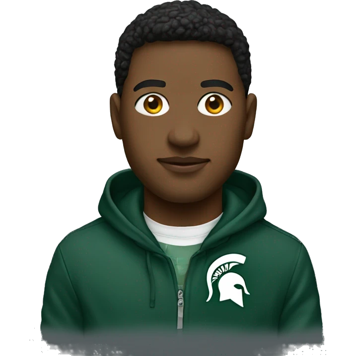 Person wearing Michigan state sweatshirt  emoji