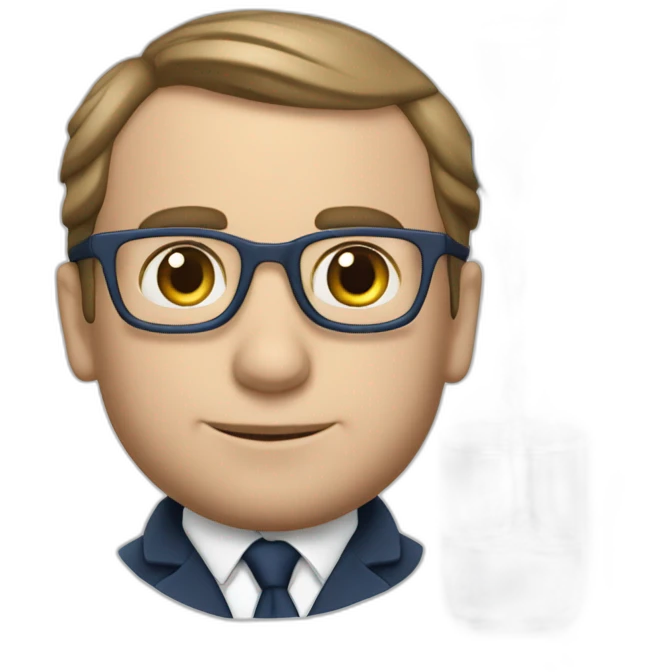 Macron avec un verre d’eau emoji