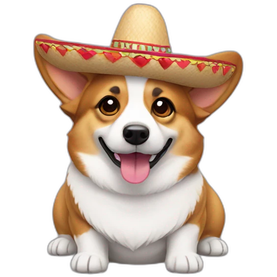corgi with mexican hat emoji