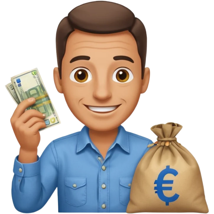UNCLE WITH a bag of Euro MONEY emoji