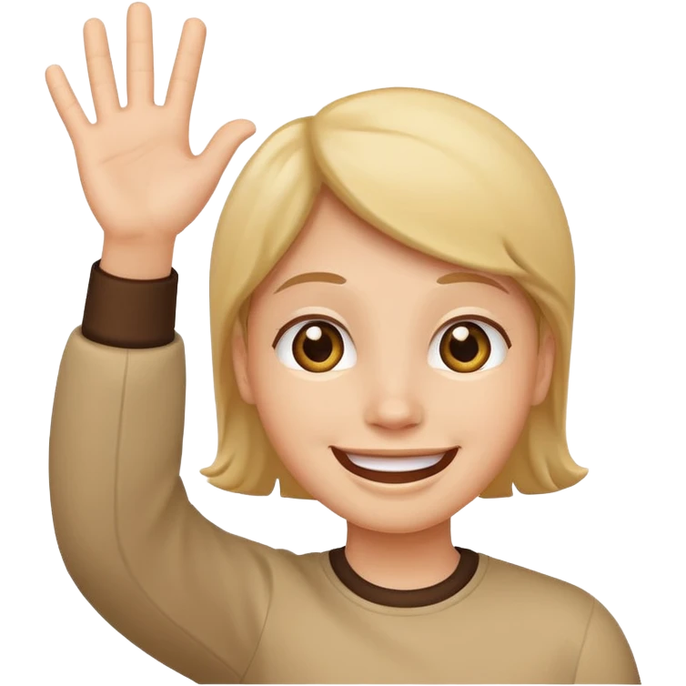 smiling face with two hands waving, friendly emoji