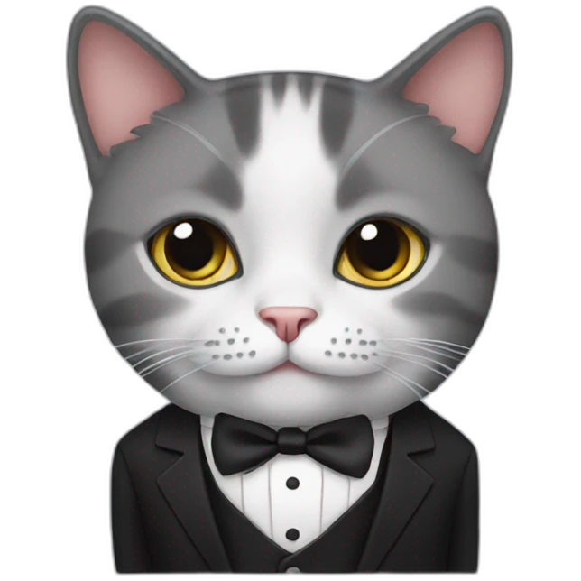 cat wearing a tuxedo emoji