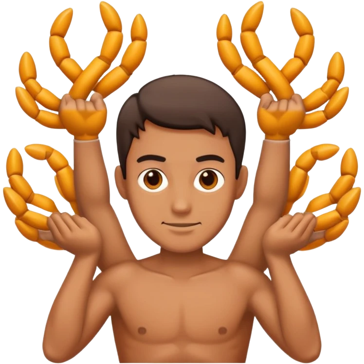 man with multiple arms, like a Hindu deity emoji