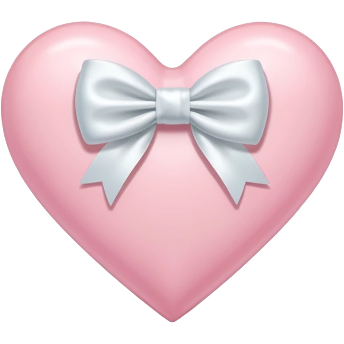 pastel pink heart with a white bow emoji