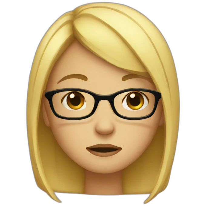 Crying girl with glasses emoji