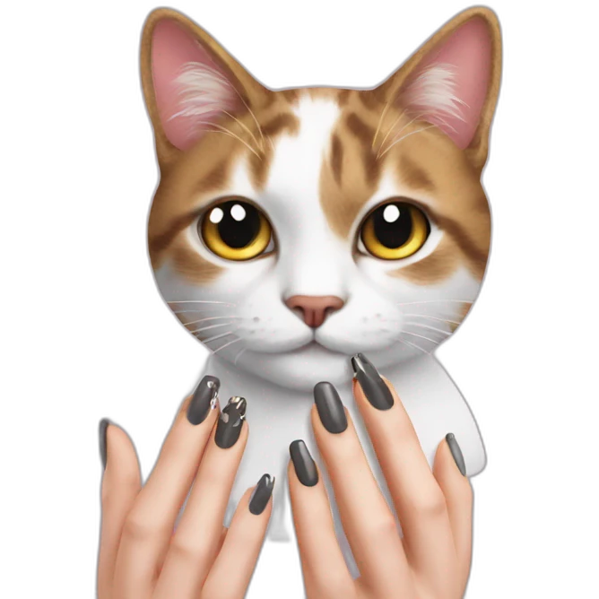 Cat nail artist emoji