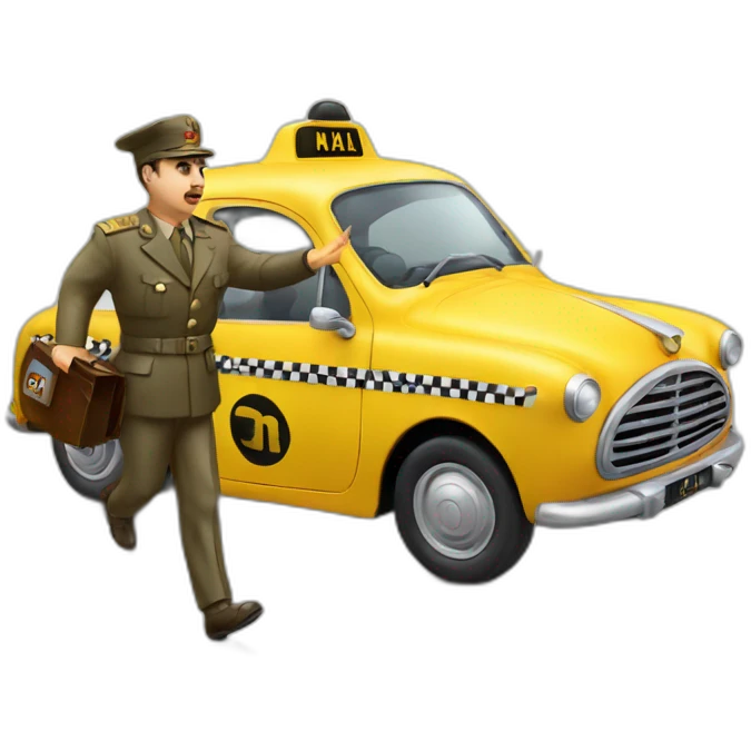 Francisco Franco stopping a taxi emoji