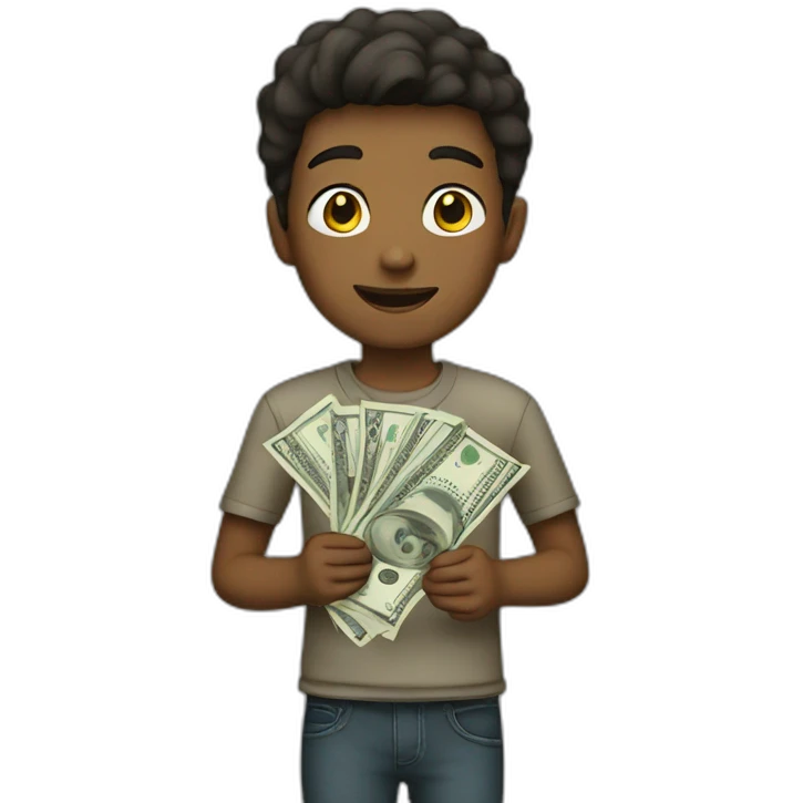 Boy with money emoji