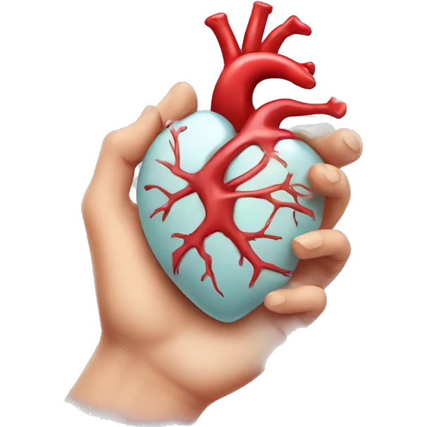 hand holding anatomy heart emoji