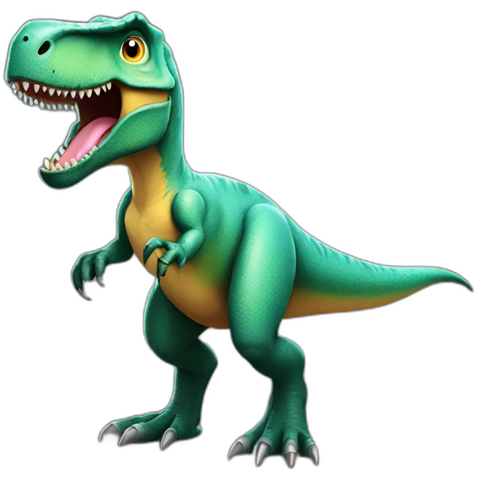A feathered t-rex emoji