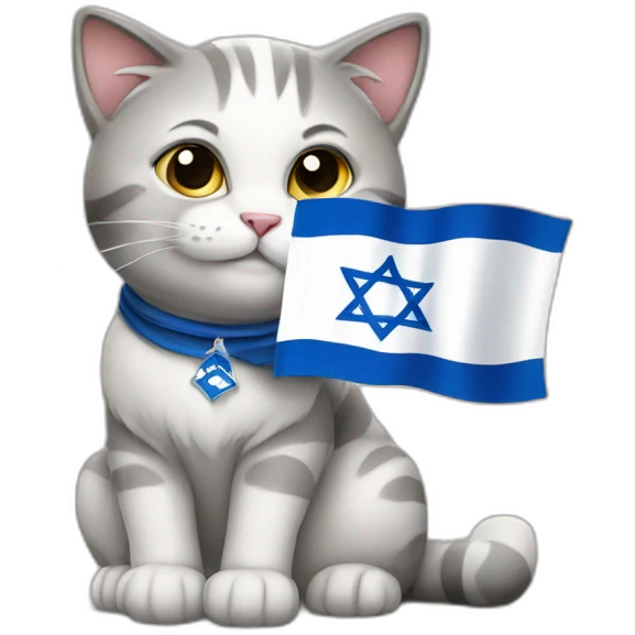 Cat with Israeli flag emoji
