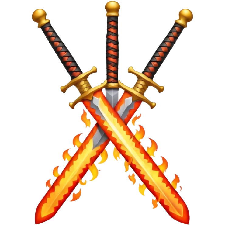 sword on fire crossed emoji