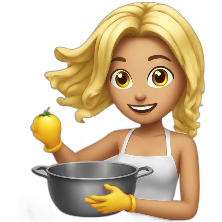 sexy girl cooking emoji