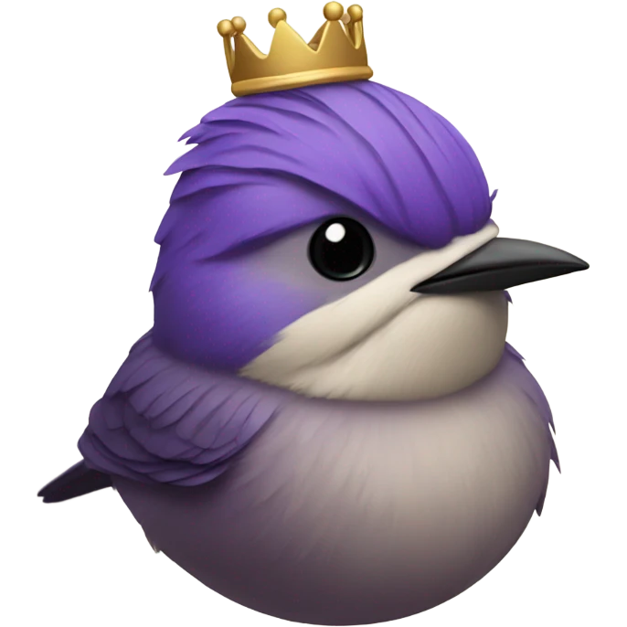 Purple wren with a crown emoji