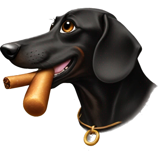 Black Wiener dog smoking  emoji