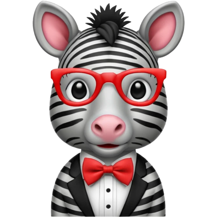 Zebra with red bow tie emoji