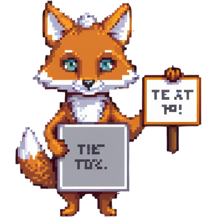 Fox holding a sign emoji