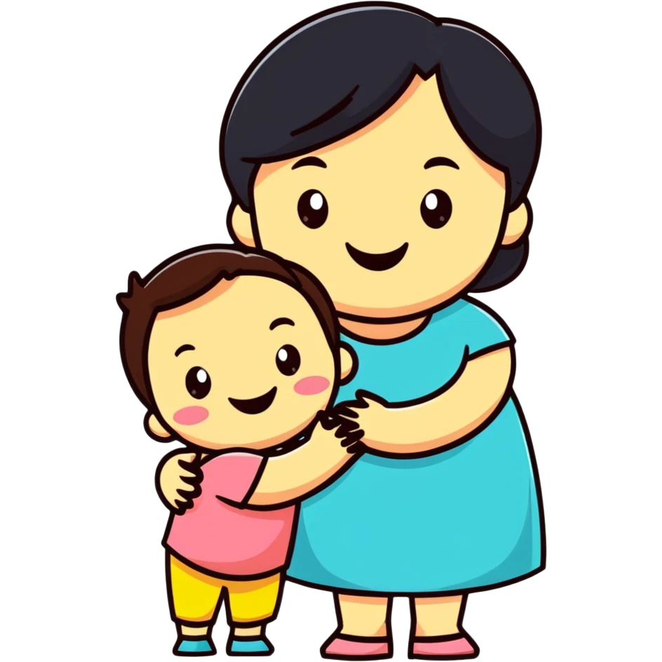 cartoon happy mom emoji