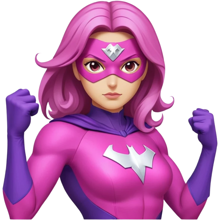pink violet woman superhero power emoji