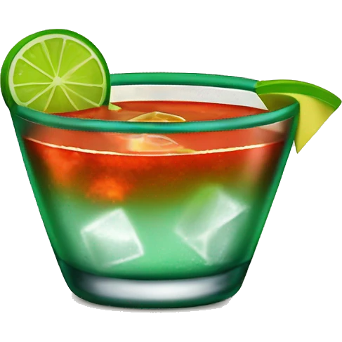 Spicy margarita with tajin on the rim instead of salt emoji