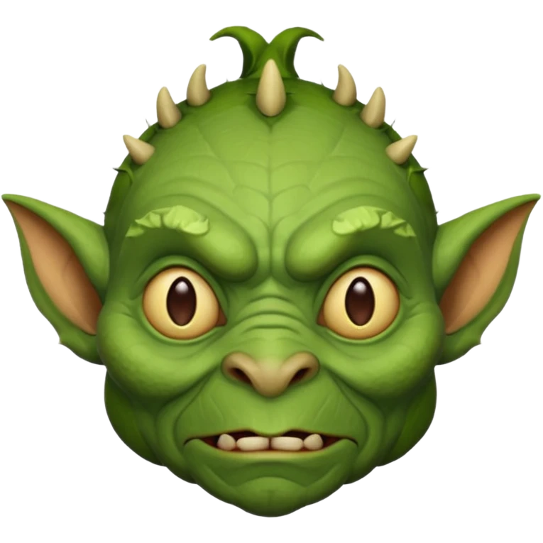 ugly goblin face, green skin, big ears emoji