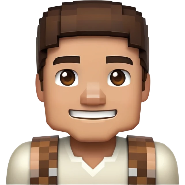 Minecraft character smiling emoji